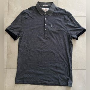 Penguin Original Polo Shirt - Classic Fit Med - Blk & Wht / Gray collar